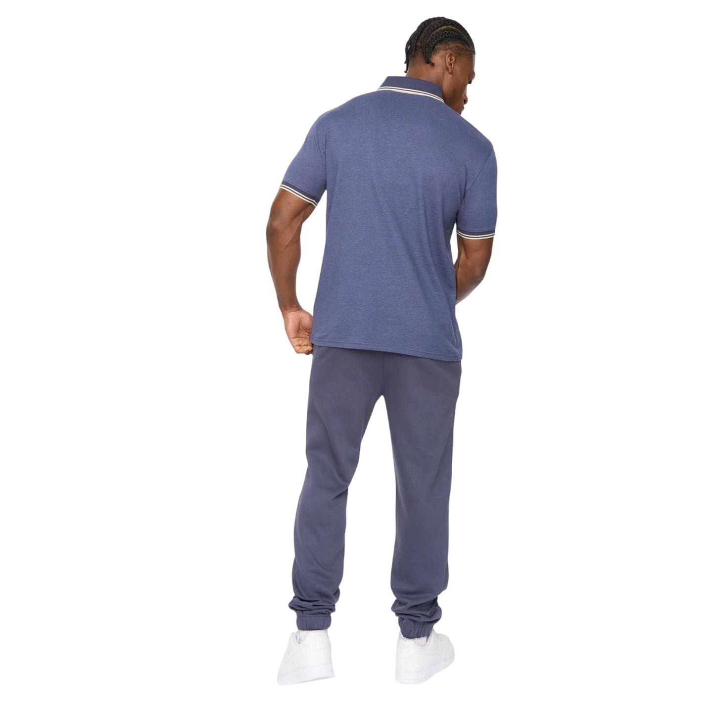 Blue - Back - Crosshatch Mens Preece Polo Shirt