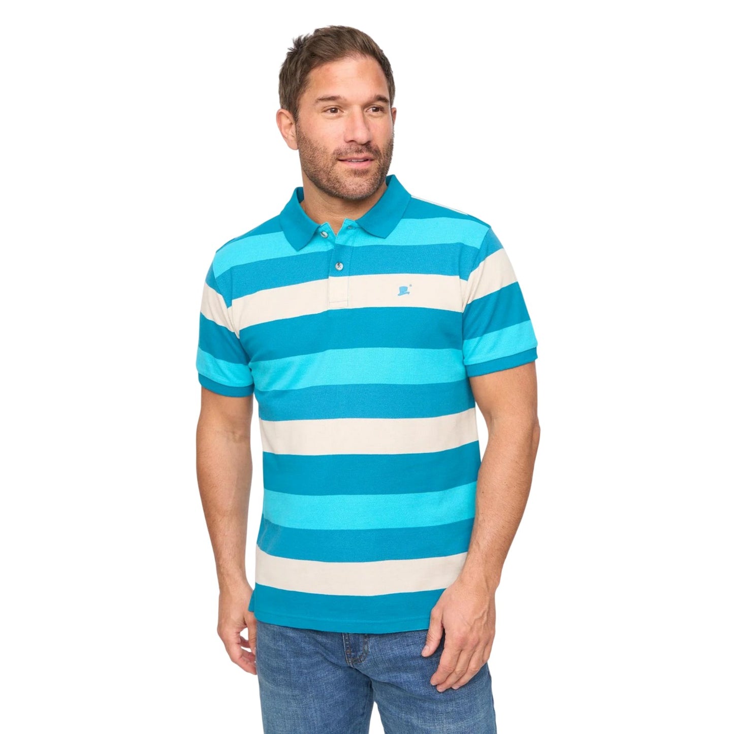 Deep Blue - Front - Bewley & Ritch Mens Hadley Striped Polo Shirt
