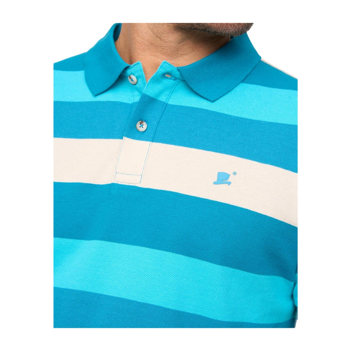 Deep Blue - Side - Bewley & Ritch Mens Hadley Striped Polo Shirt