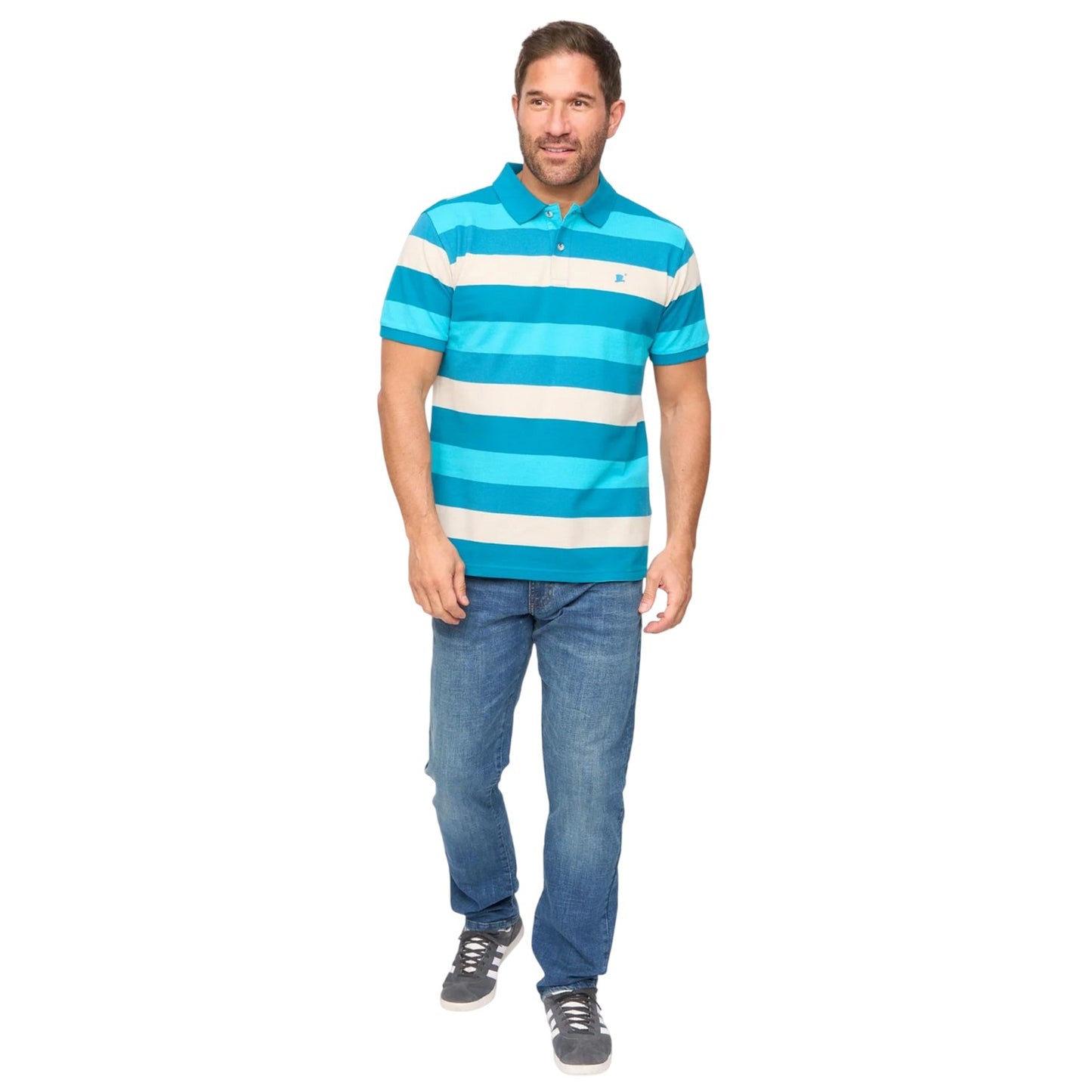 Deep Blue - Lifestyle - Bewley & Ritch Mens Hadley Striped Polo Shirt