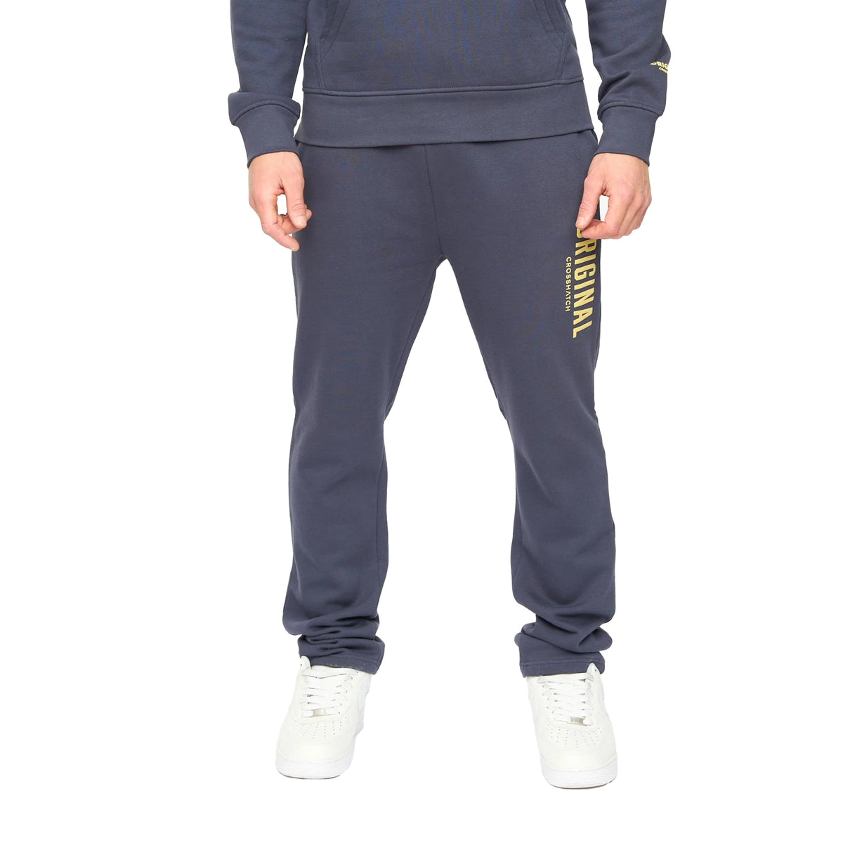 Navy - Front - Crosshatch Mens Kensby Joggers