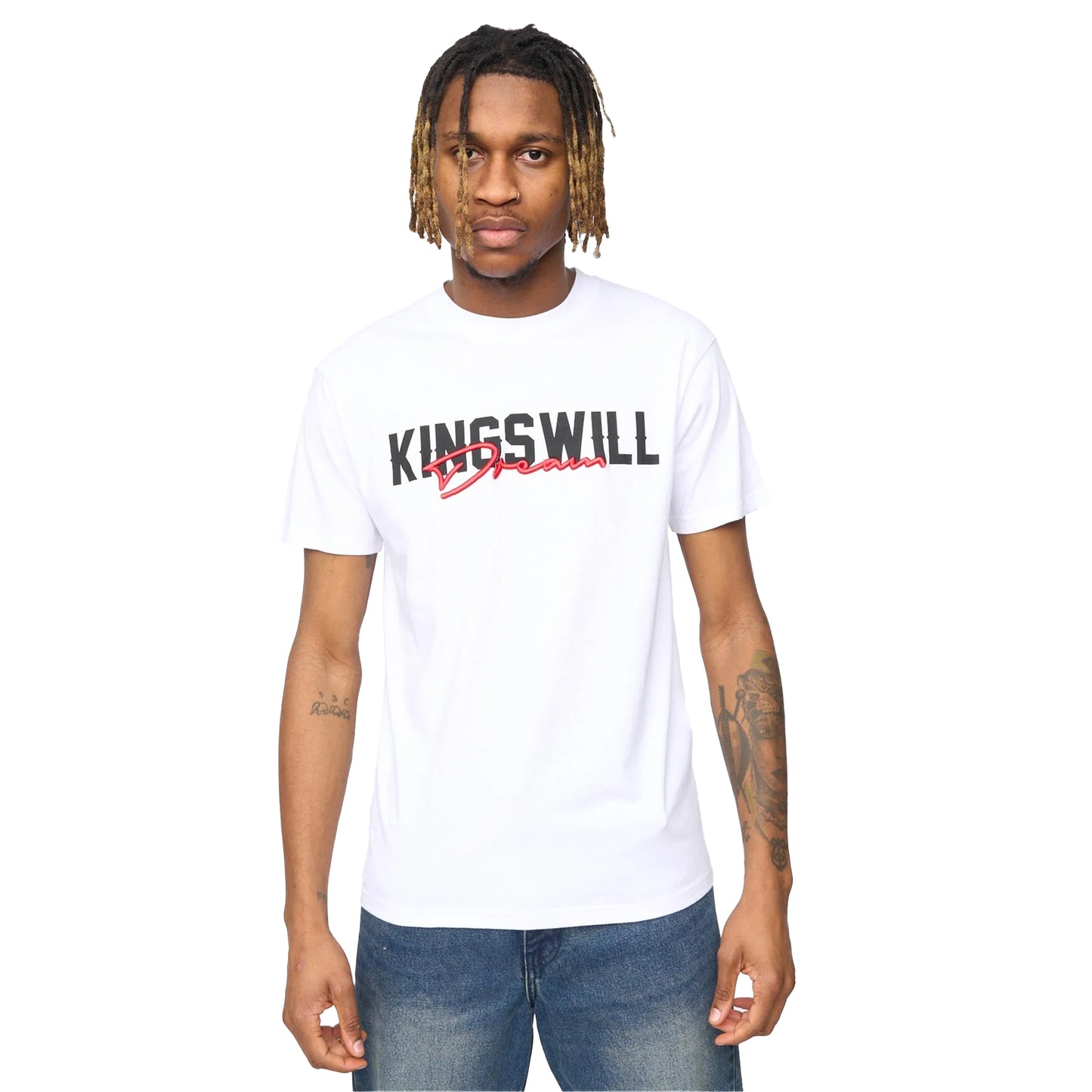 White - Front - Kings Will Dream Mens Bilkie Embroidered Logo T-Shirt