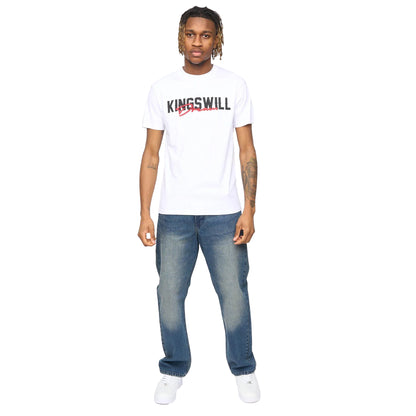 White - Lifestyle - Kings Will Dream Mens Bilkie Embroidered Logo T-Shirt