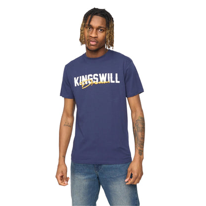 Navy - Front - Kings Will Dream Mens Bilkie Embroidered Logo T-Shirt
