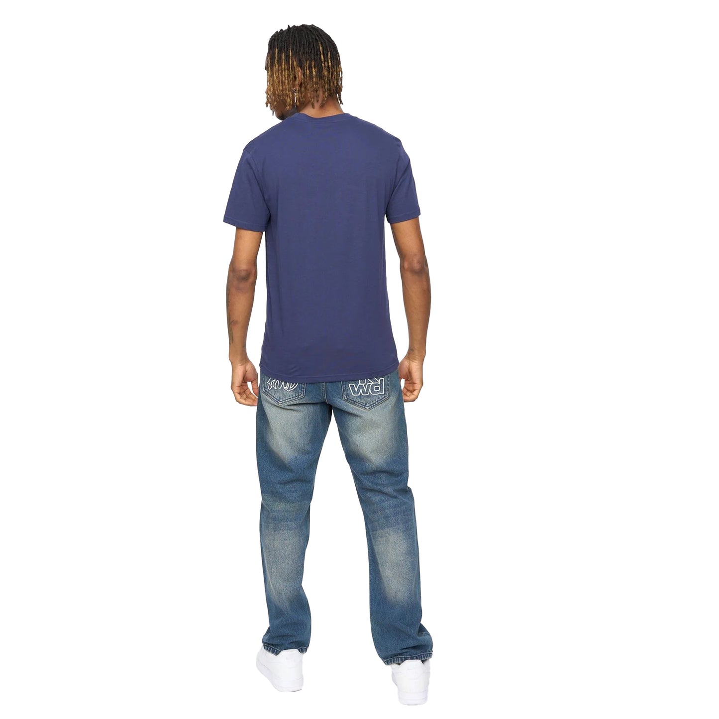 Navy - Back - Kings Will Dream Mens Bilkie Embroidered Logo T-Shirt