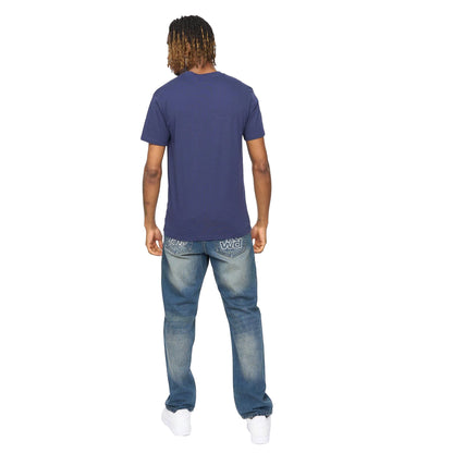 Navy - Back - Kings Will Dream Mens Bilkie Embroidered Logo T-Shirt
