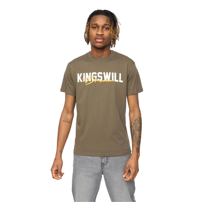 Olive - Front - Kings Will Dream Mens Bilkie Embroidered Logo T-Shirt