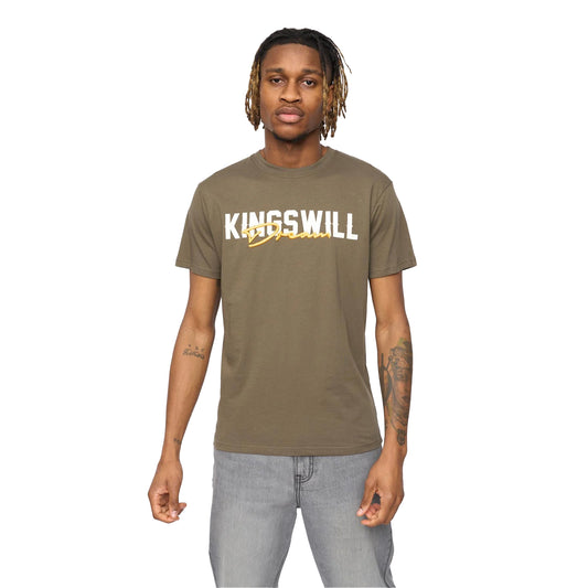 Olive - Front - Kings Will Dream Mens Bilkie Embroidered Logo T-Shirt