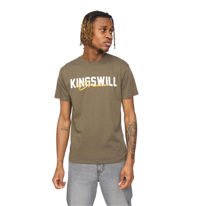 Olive - Back - Kings Will Dream Mens Bilkie Embroidered Logo T-Shirt