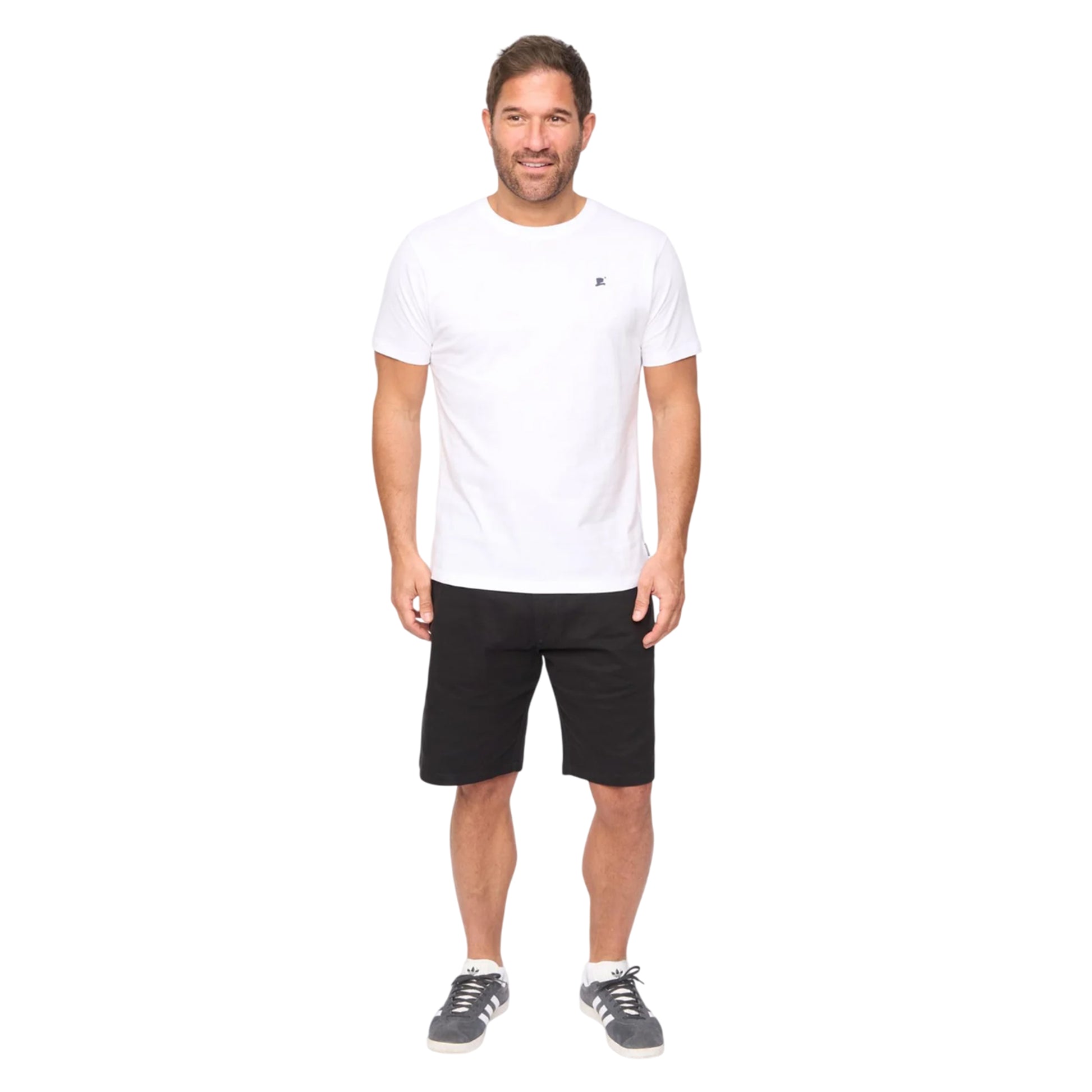 Black - Side - Bewley & Ritch Mens Clarksten Cotton Regular Chino Shorts