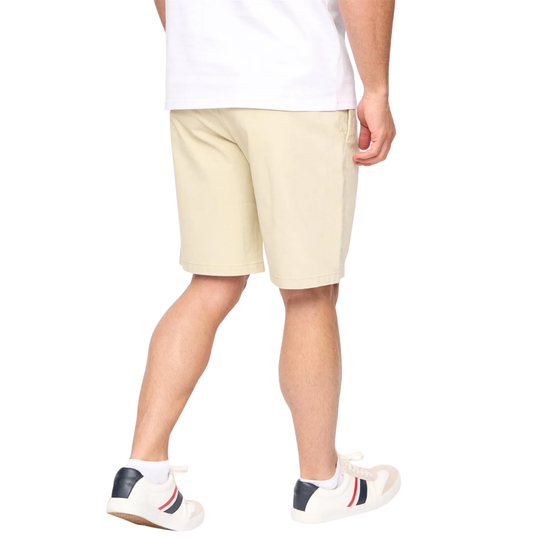 Stone - Back - Bewley & Ritch Mens Clarksten Cotton Regular Chino Shorts