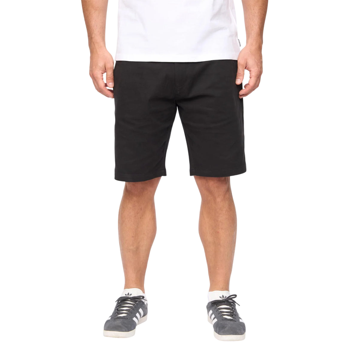 Black - Front - Bewley & Ritch Mens Clarksten Cotton Regular Chino Shorts