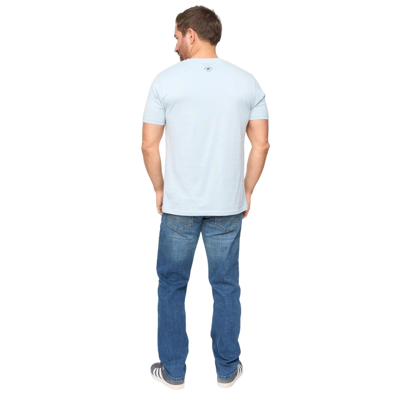 Blue - Back - Bewley & Ritch Mens Arkley Embroidered Logo Soft T-Shirt