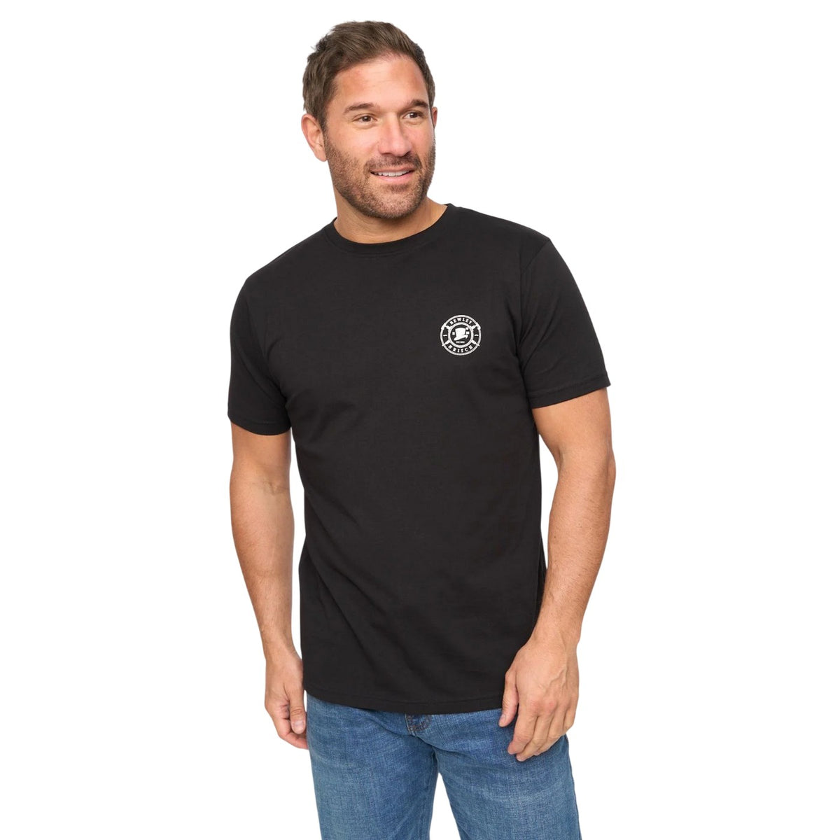 Black - Front - Bewley & Ritch Mens Arkley Embroidered Logo Soft T-Shirt