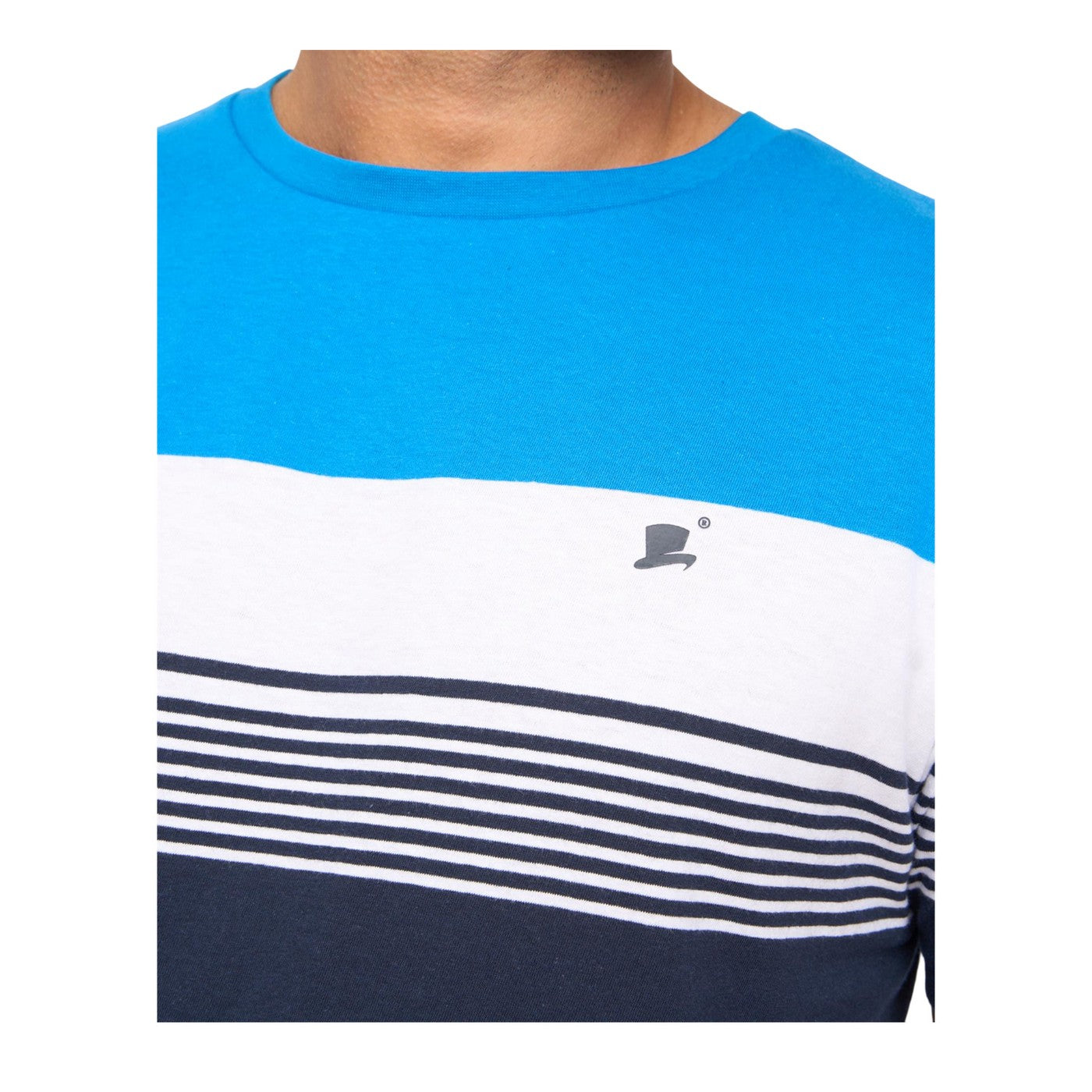 Blue Stripe - Side - Bewley & Ritch Mens Portmen Yarn Dyed Stripe Cotton T-Shirt