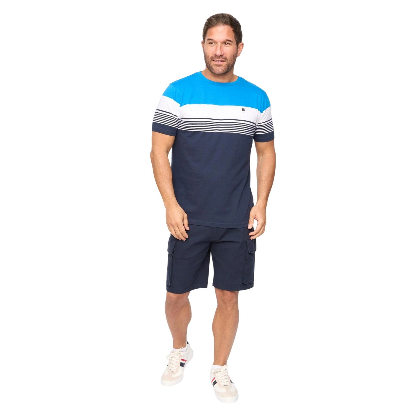 Blue Stripe - Lifestyle - Bewley & Ritch Mens Portmen Yarn Dyed Stripe Cotton T-Shirt