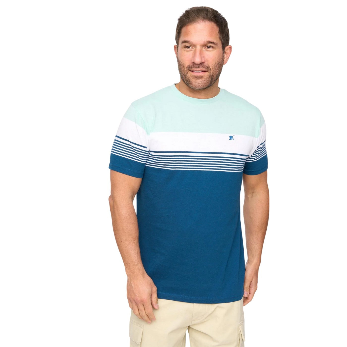 Navy Stripe - Front - Bewley & Ritch Mens Portmen Yarn Dyed Stripe Cotton T-Shirt