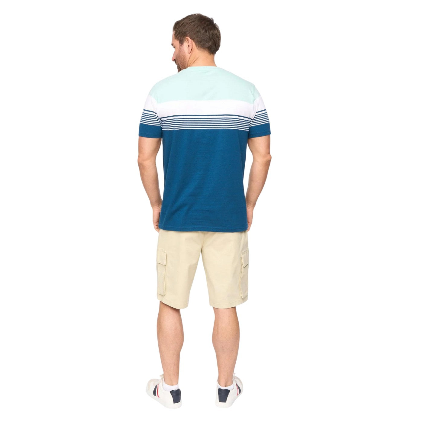Navy Stripe - Back - Bewley & Ritch Mens Portmen Yarn Dyed Stripe Cotton T-Shirt
