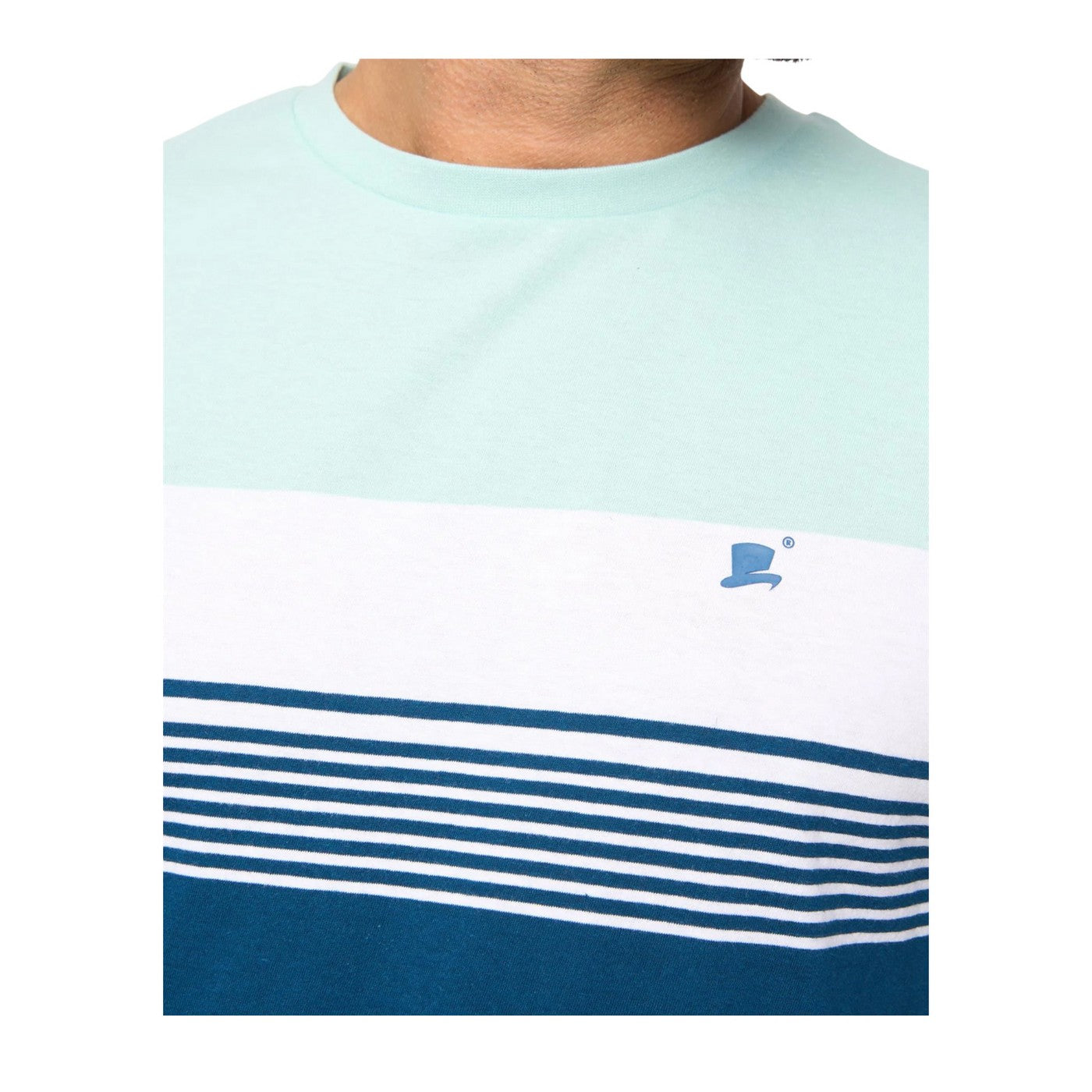 Navy Stripe - Side - Bewley & Ritch Mens Portmen Yarn Dyed Stripe Cotton T-Shirt