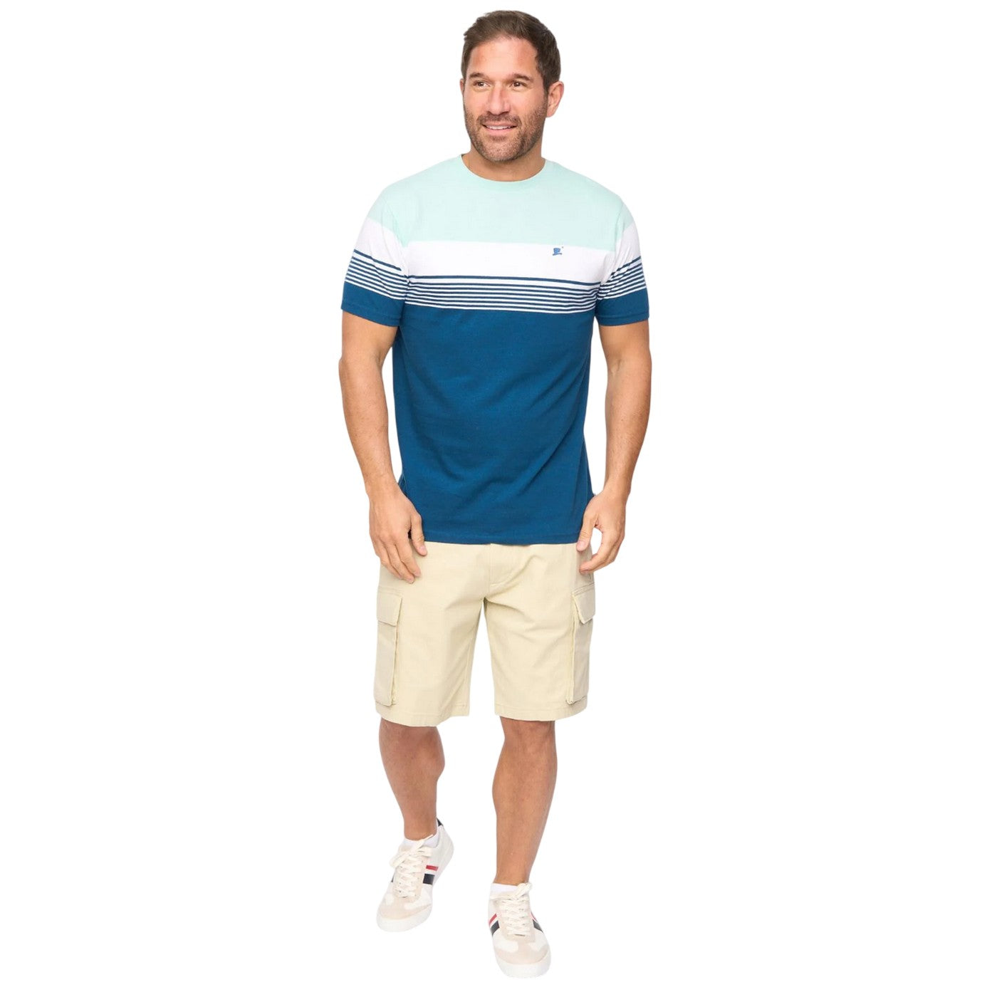 Navy Stripe - Lifestyle - Bewley & Ritch Mens Portmen Yarn Dyed Stripe Cotton T-Shirt
