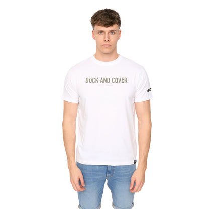 White - Front - Duck and Cover Mens Walpole T-Shirt