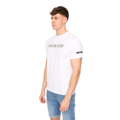 White - Side - Duck and Cover Mens Walpole T-Shirt