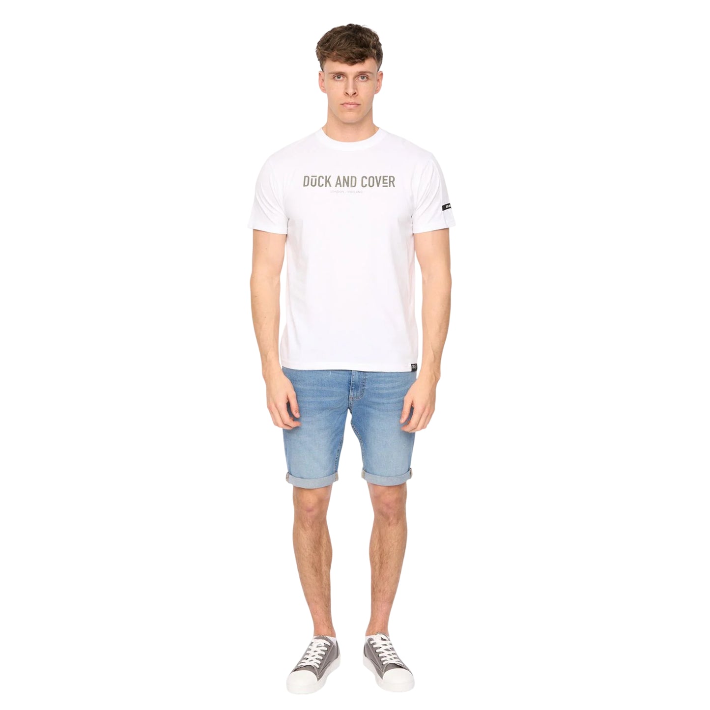White - Lifestyle - Duck and Cover Mens Walpole T-Shirt