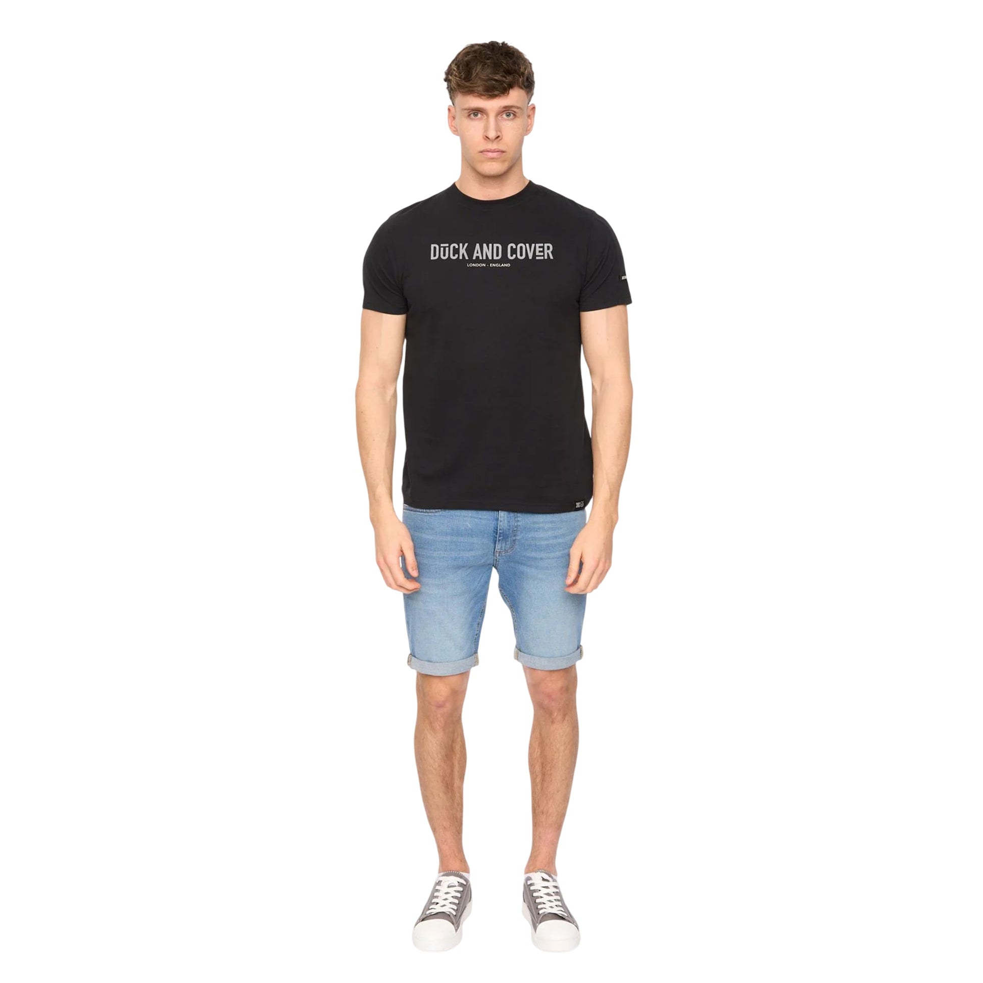 Black - Lifestyle - Duck and Cover Mens Walpole T-Shirt