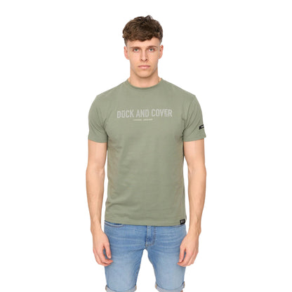 Olive - Front - Duck and Cover Mens Walpole T-Shirt