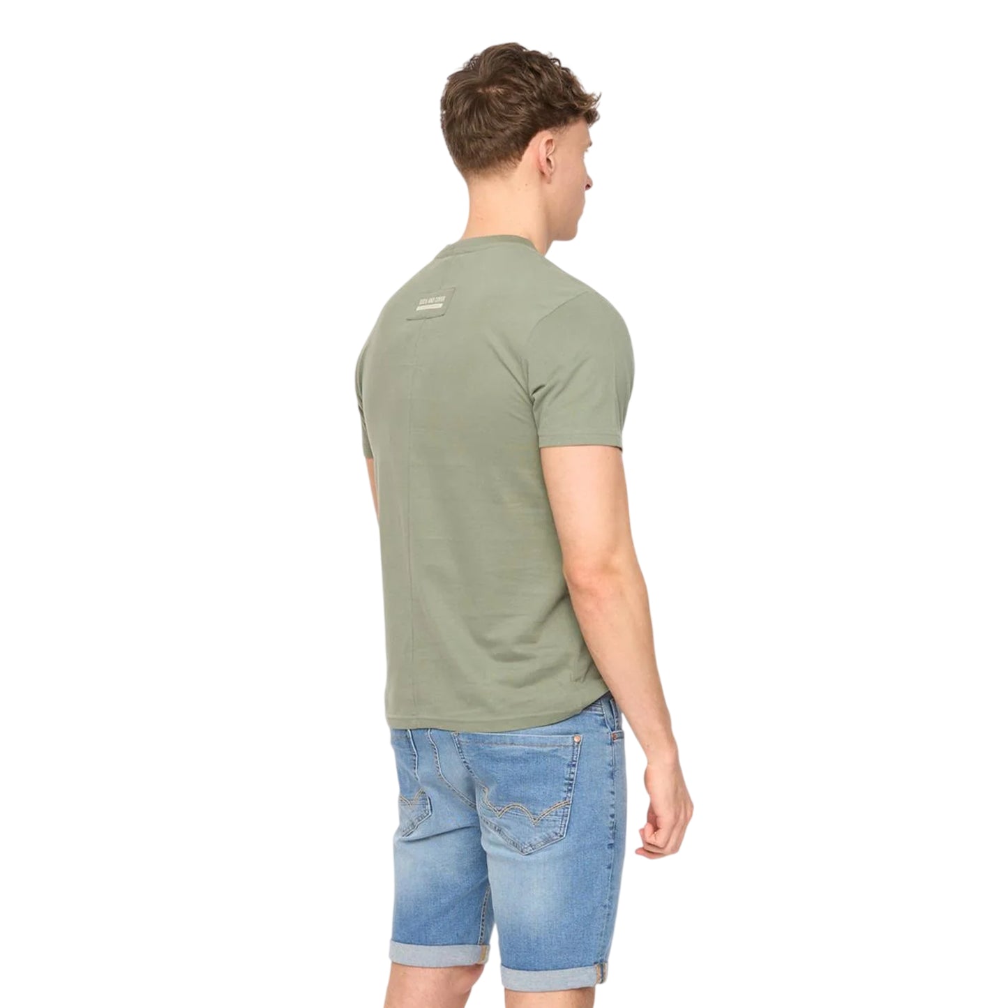 Olive - Back - Duck and Cover Mens Walpole T-Shirt