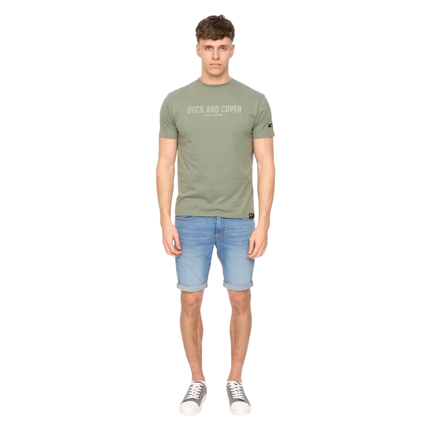 Olive - Lifestyle - Duck and Cover Mens Walpole T-Shirt