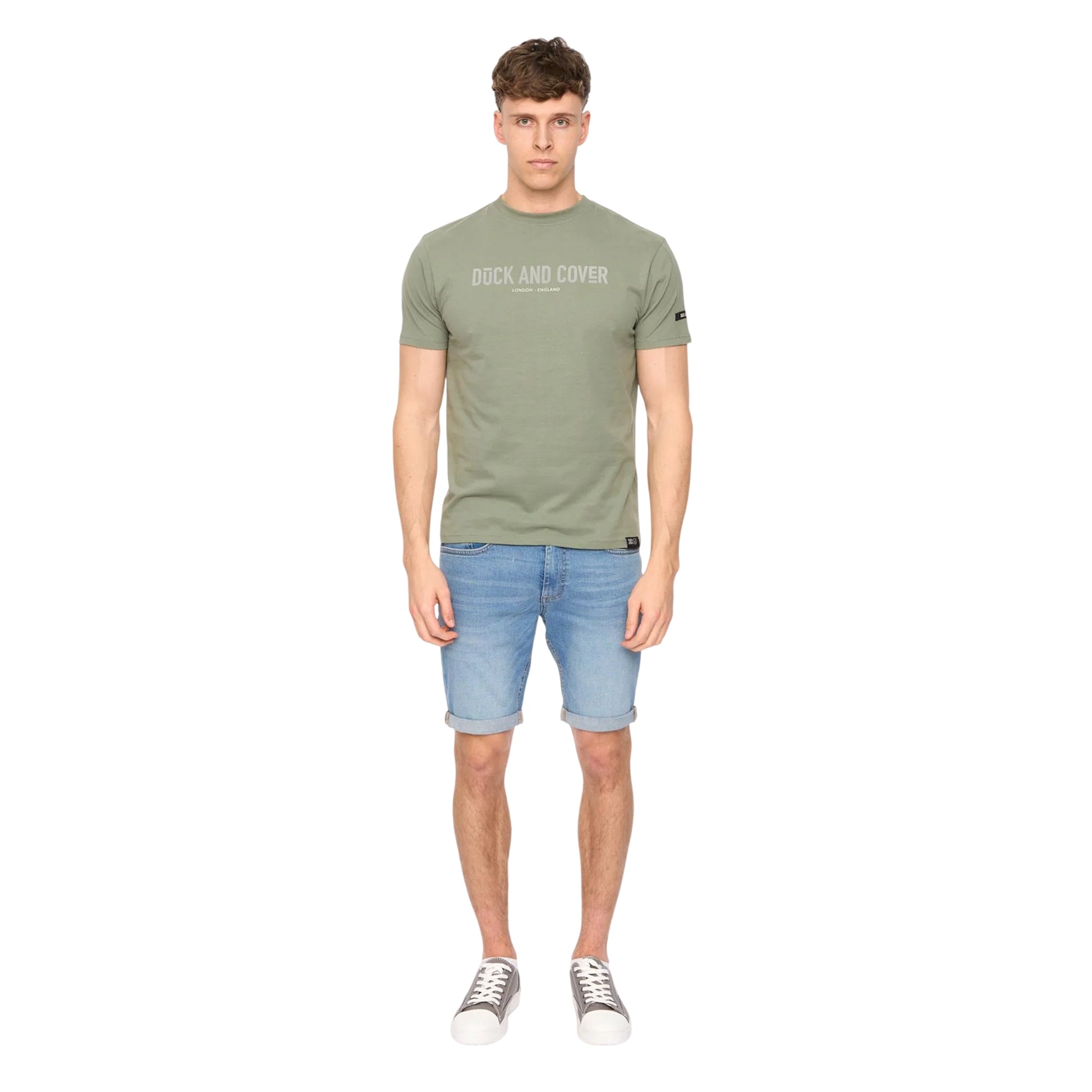 Olive - Lifestyle - Duck and Cover Mens Walpole T-Shirt
