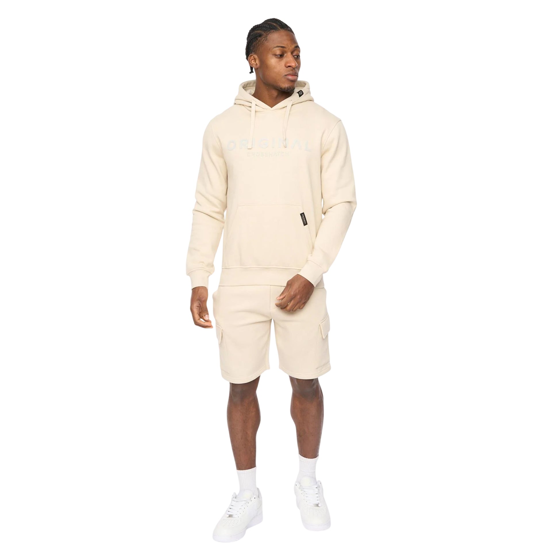 Light Stone - Side - Crosshatch Mens Bardon Hoodie