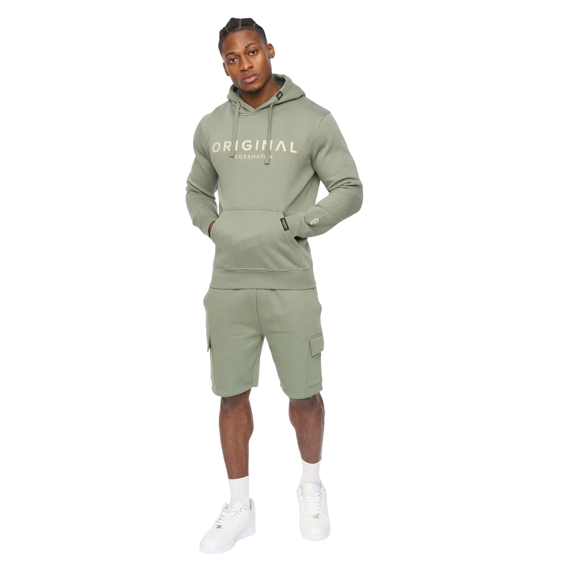Olive - Side - Crosshatch Mens Bardon Hoodie