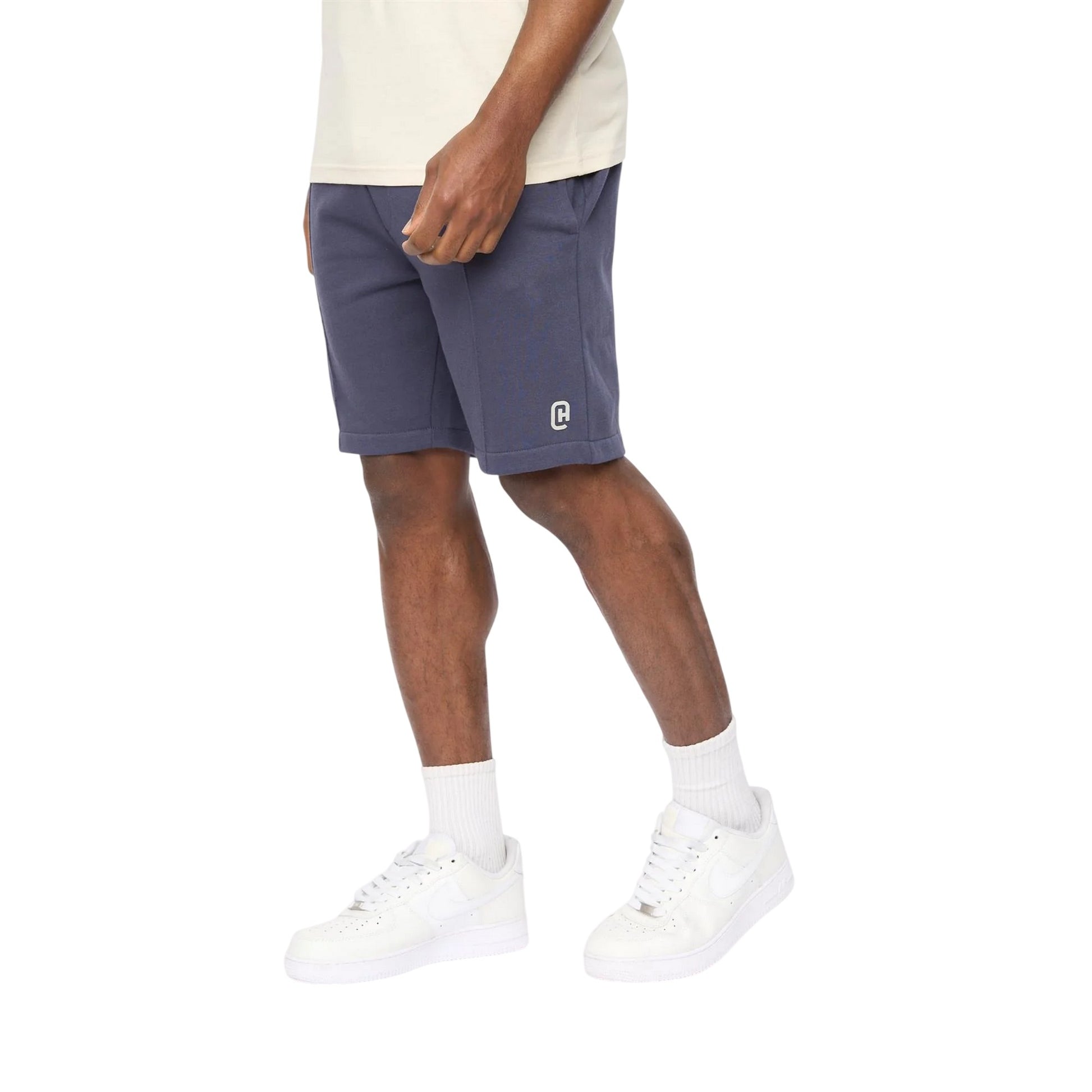 Navy - Side - Crosshatch Mens Bardon Casual Shorts