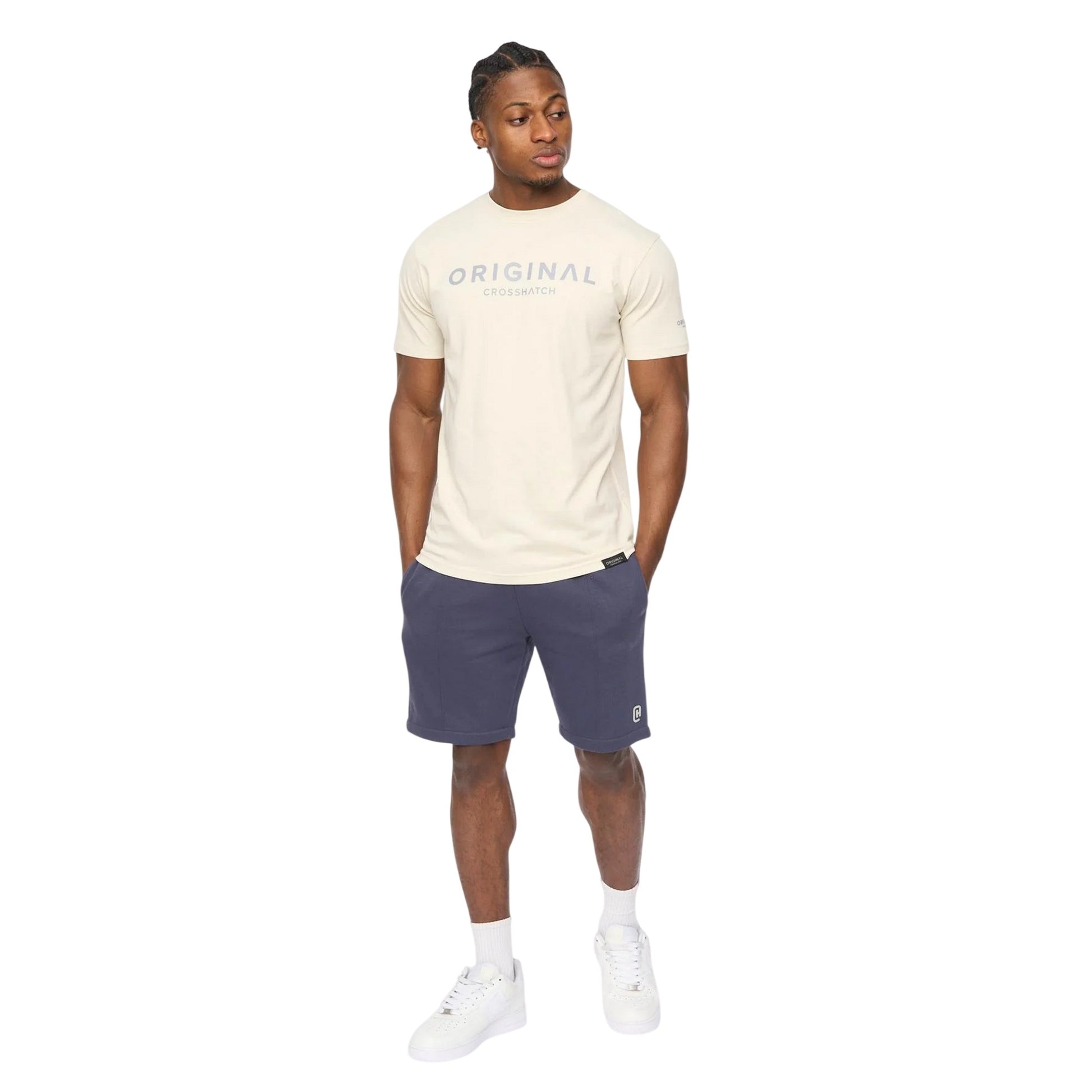 Navy - Lifestyle - Crosshatch Mens Bardon Casual Shorts