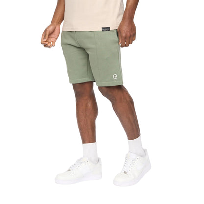 Olive - Side - Crosshatch Mens Bardon Casual Shorts