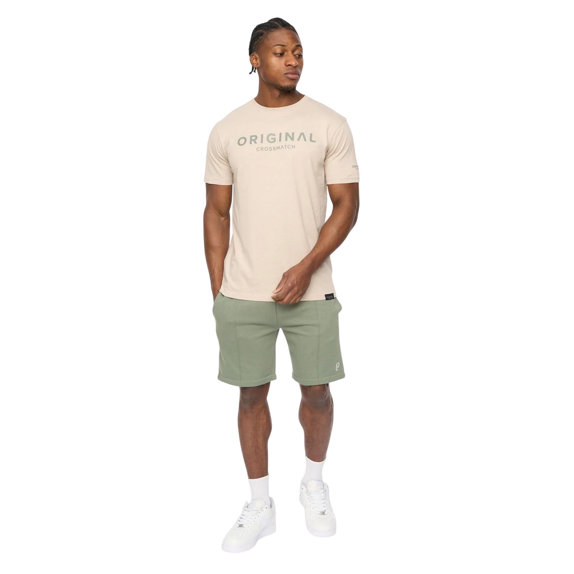 Olive - Lifestyle - Crosshatch Mens Bardon Casual Shorts