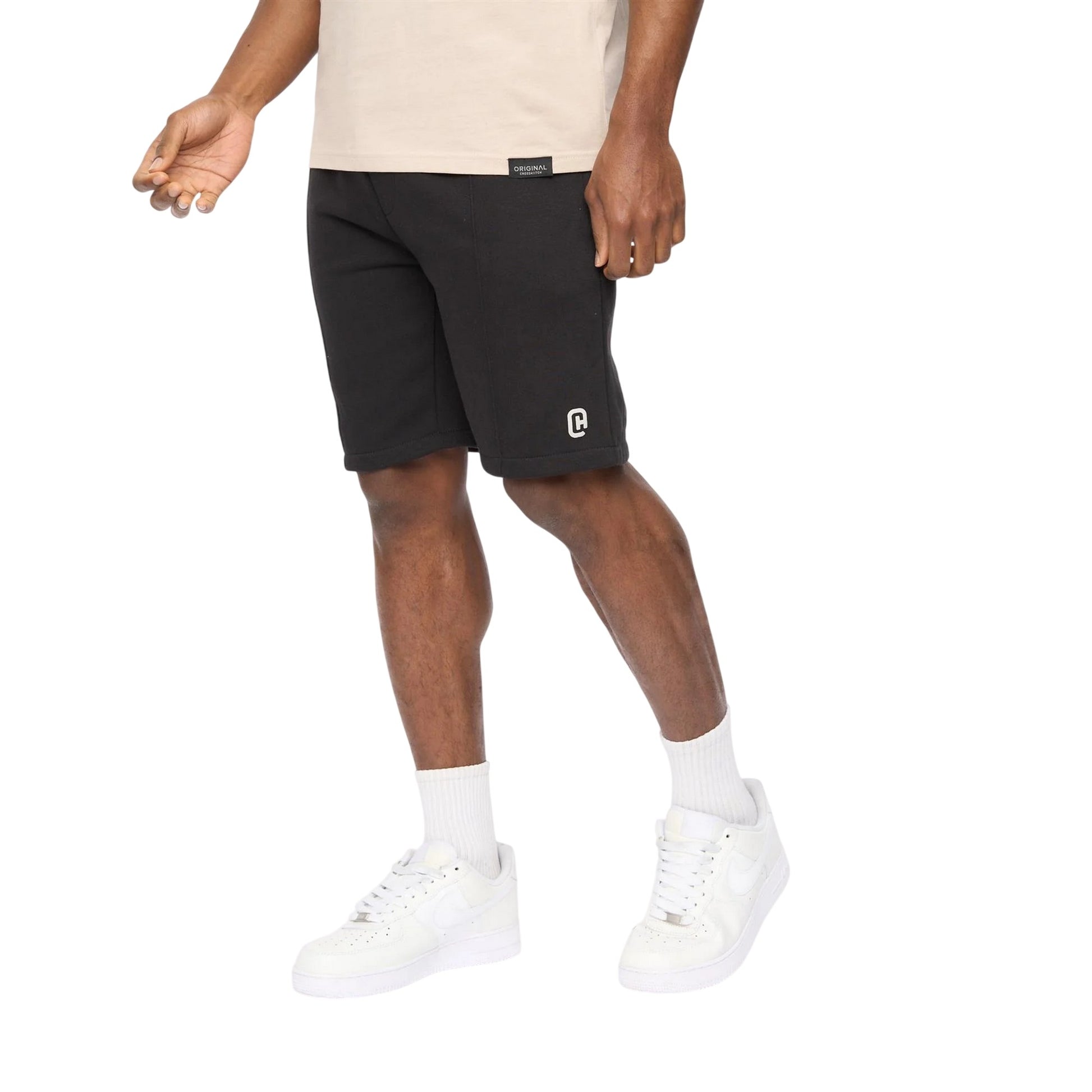 Black - Side - Crosshatch Mens Bardon Casual Shorts