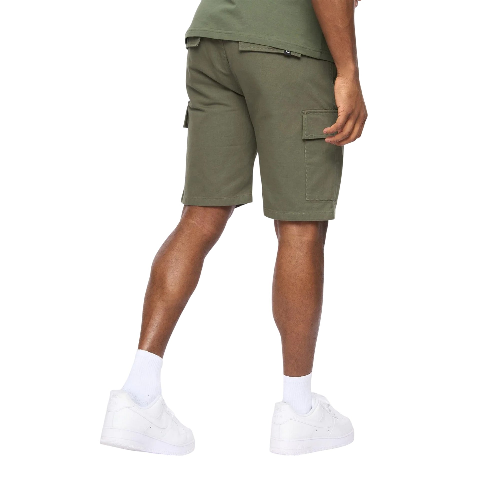 Thyme - Back - Crosshatch Mens Utilate Elasticated Waist Cargo Shorts