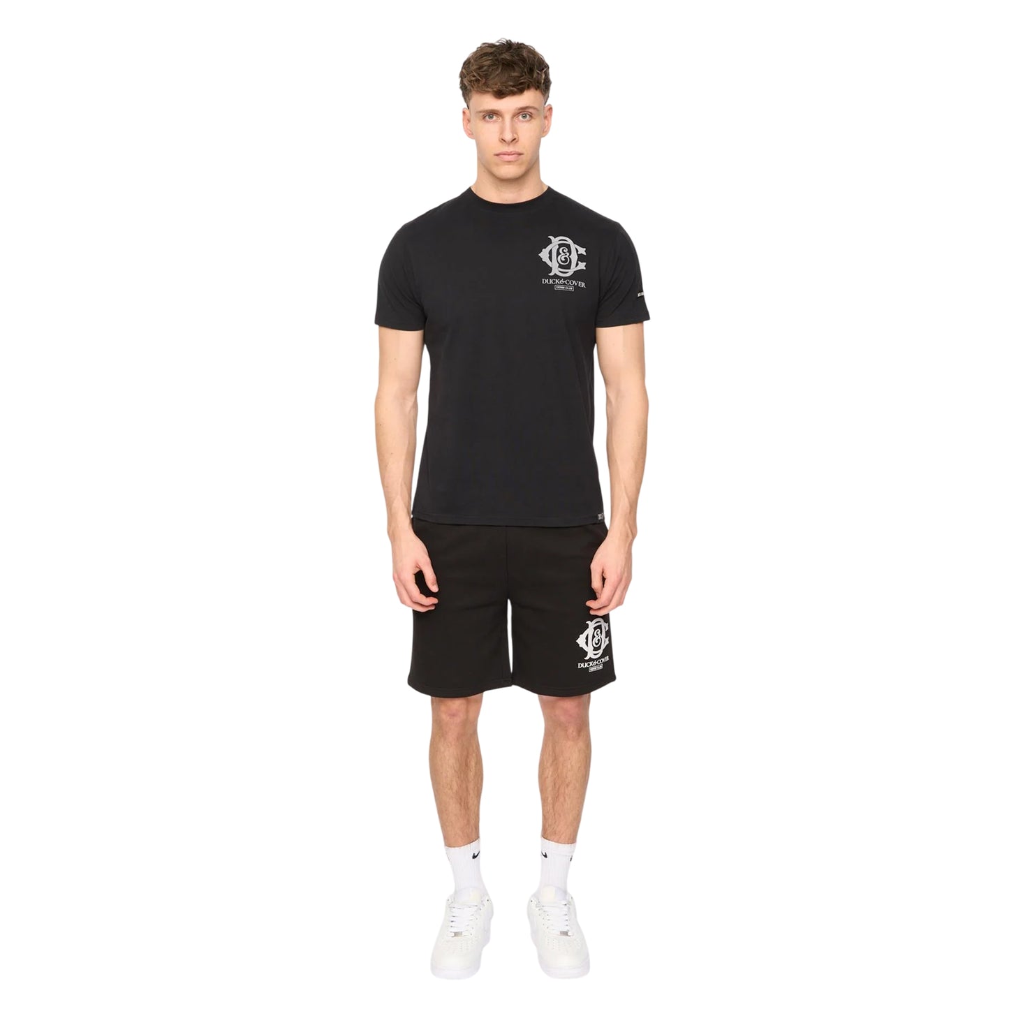 Black - Lifestyle - Duck and Cover Mens Randolph Logo Casual T-Shirt