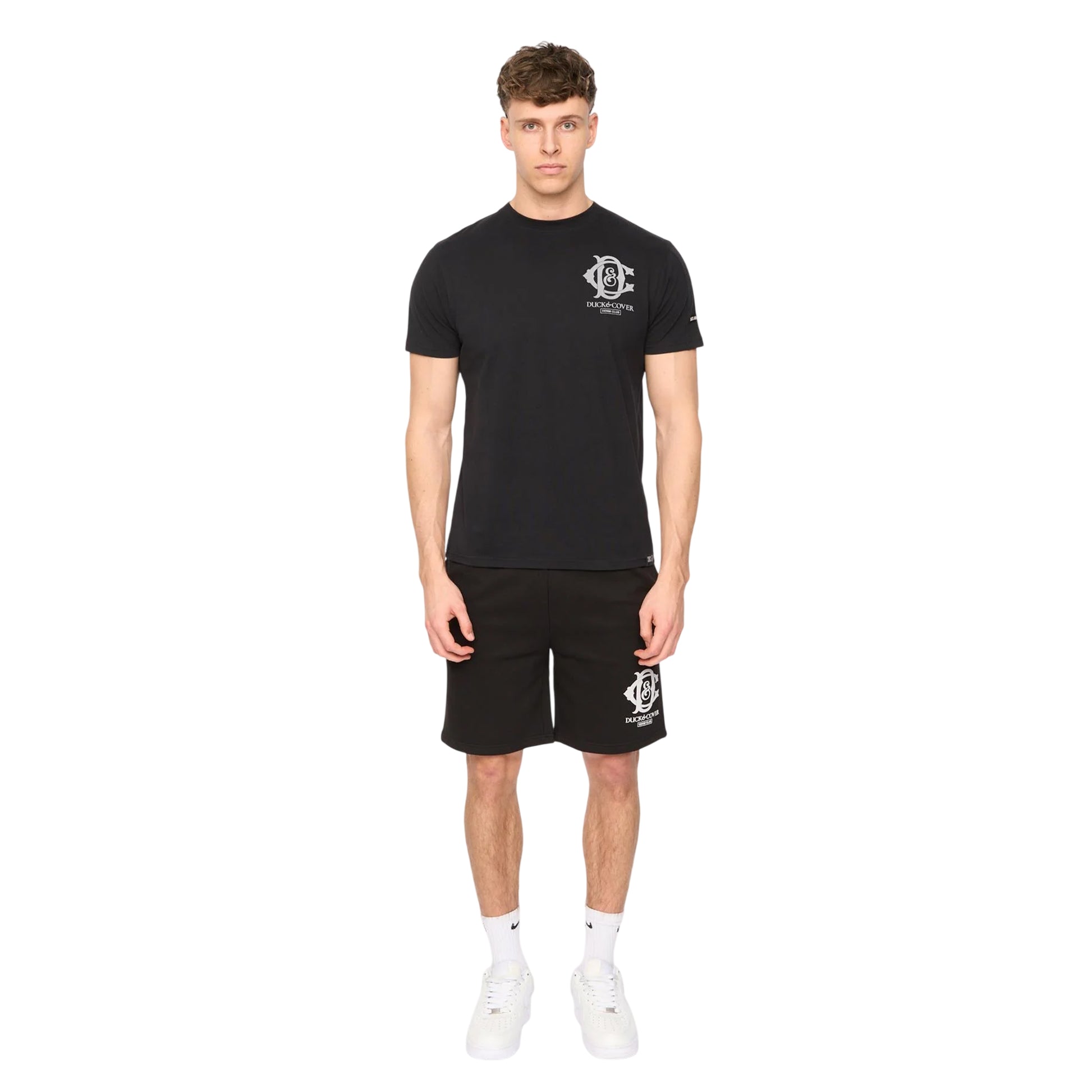 Black - Lifestyle - Duck and Cover Mens Randolph Logo Casual T-Shirt