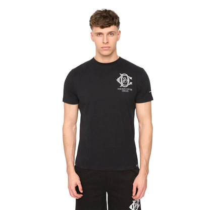 Black - Front - Duck and Cover Mens Randolph Logo Casual T-Shirt