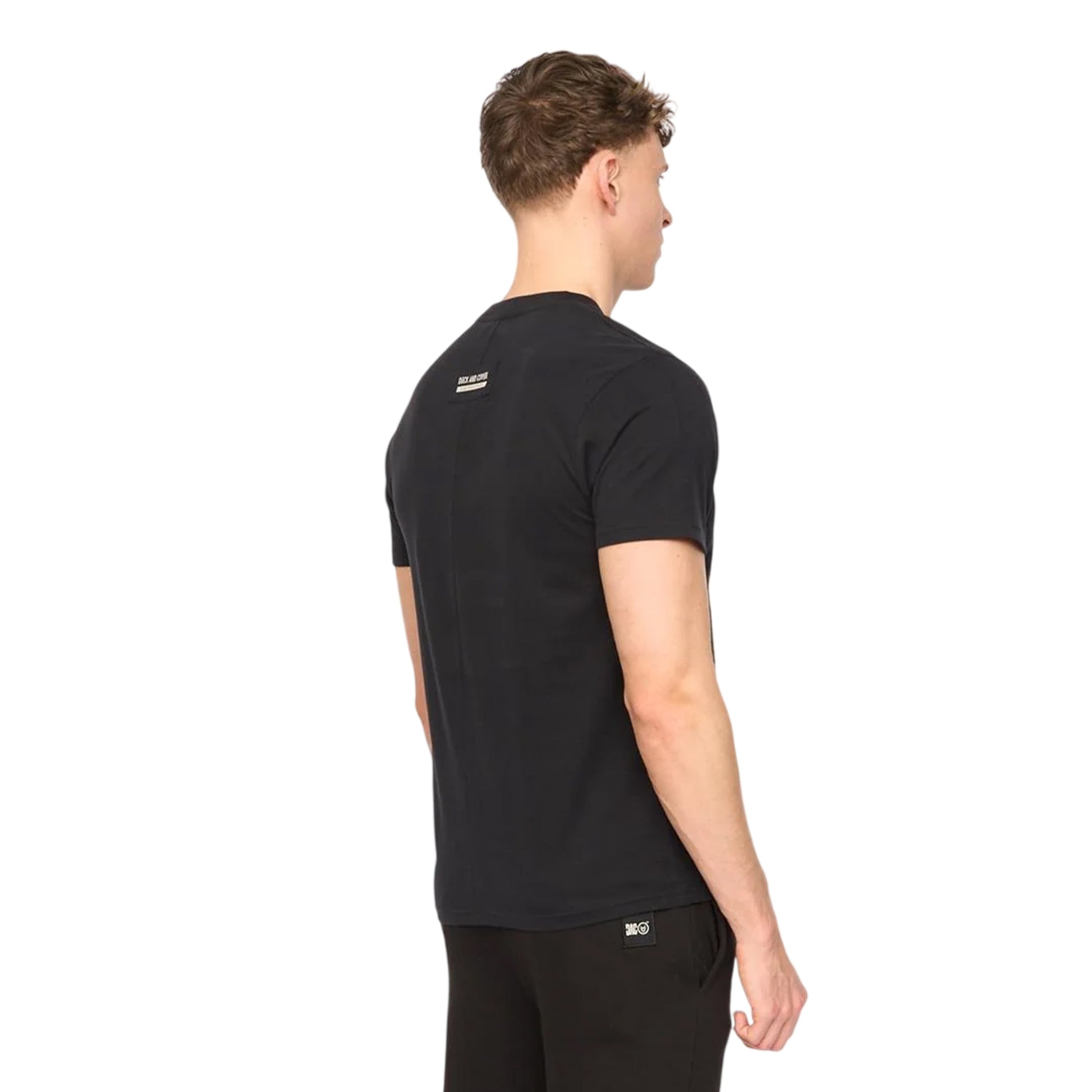 Black - Back - Duck and Cover Mens Rayland Cotton T-Shirt