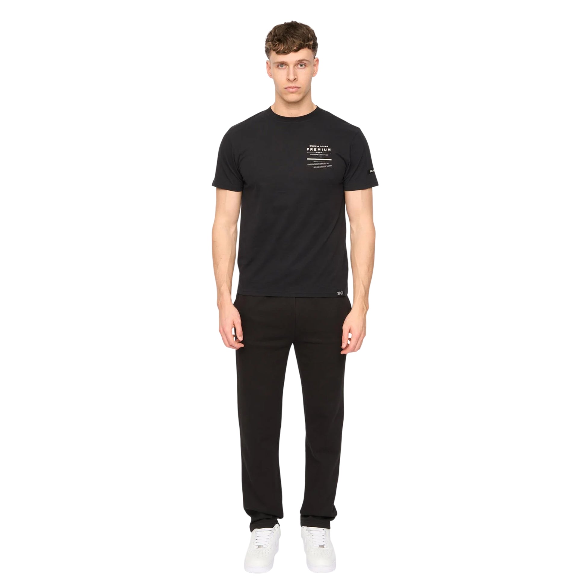 Black - Lifestyle - Duck and Cover Mens Rayland Cotton T-Shirt