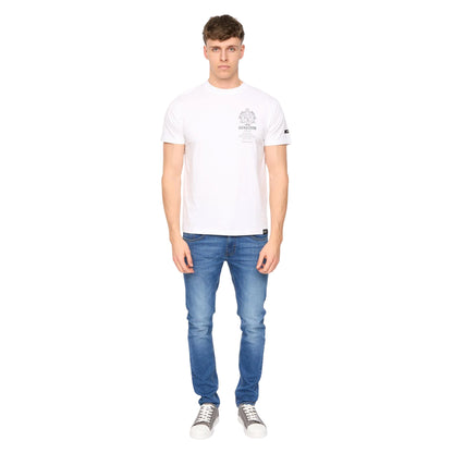 White - Lifestyle - Duck and Cover Mens Stoneham Brushed Cotton T-Shirt