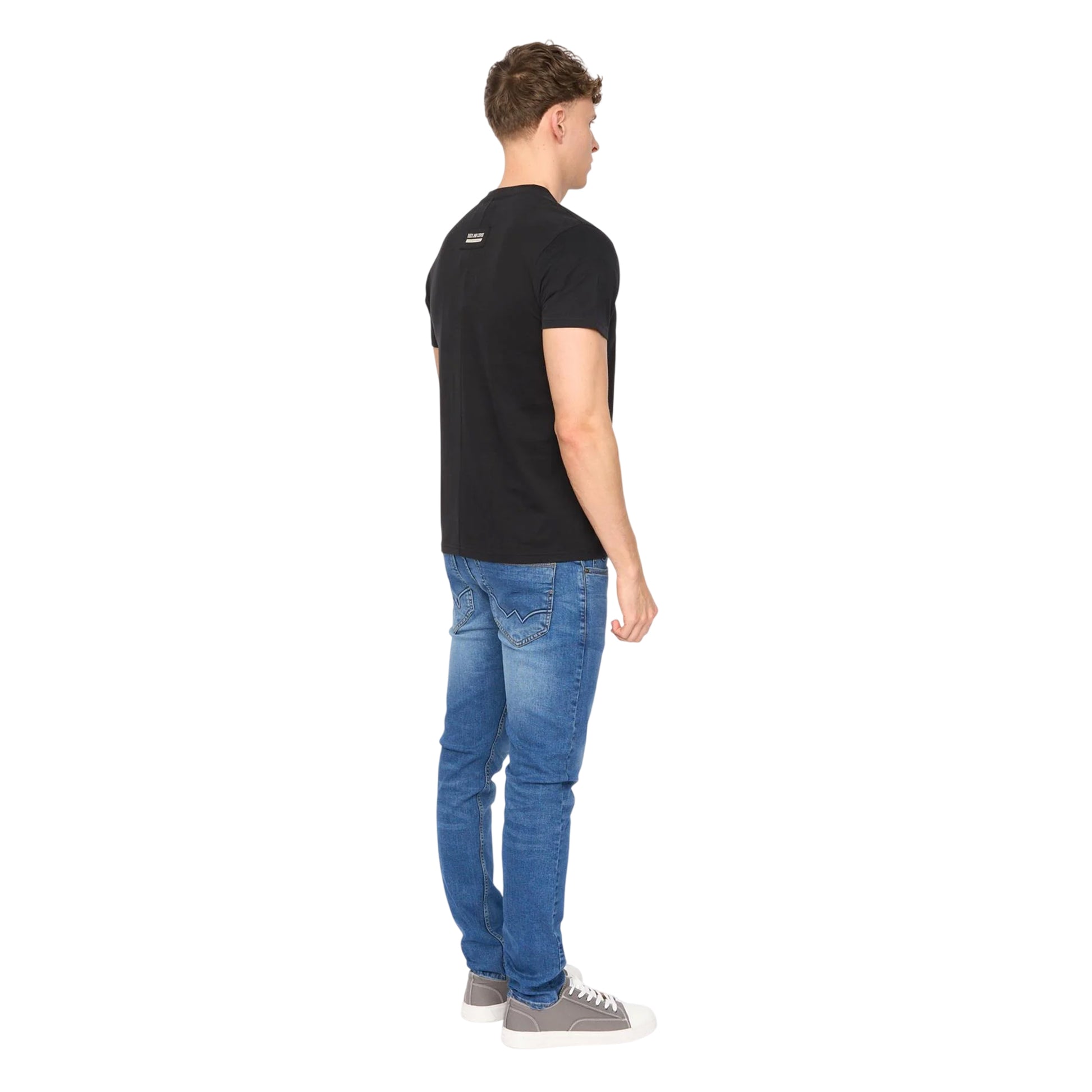 Black - Pack Shot - Duck and Cover Mens Stoneham Brushed Cotton T-Shirt