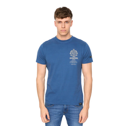Blue - Front - Duck and Cover Mens Stoneham Brushed Cotton T-Shirt
