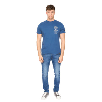 Blue - Lifestyle - Duck and Cover Mens Stoneham Brushed Cotton T-Shirt