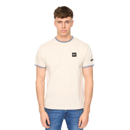 Stone - Front - Duck and Cover Mens Wrentham Cotton T-Shirt